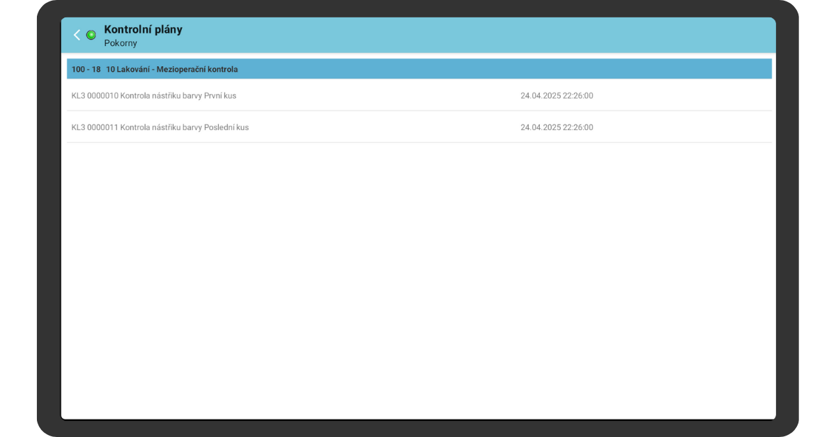 Detail předepsaného kontrolního plánu