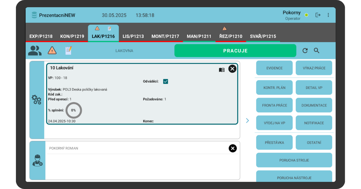 Zadávání hlášení problému s měřidlem